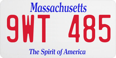 MA license plate 9WT485