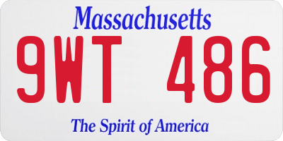 MA license plate 9WT486