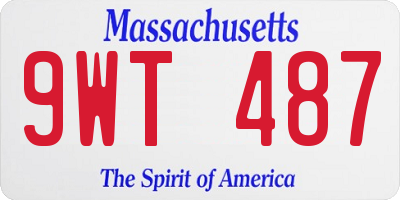 MA license plate 9WT487