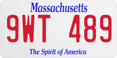 MA license plate 9WT489
