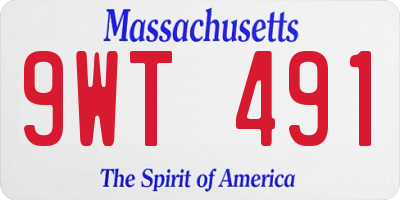 MA license plate 9WT491