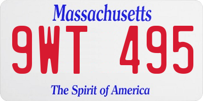 MA license plate 9WT495