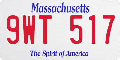 MA license plate 9WT517
