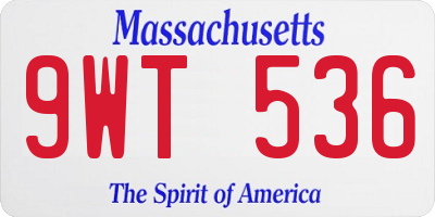 MA license plate 9WT536