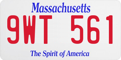 MA license plate 9WT561
