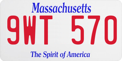MA license plate 9WT570