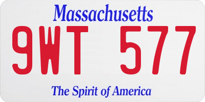 MA license plate 9WT577