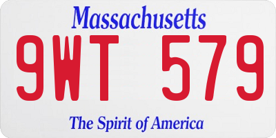 MA license plate 9WT579