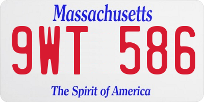 MA license plate 9WT586