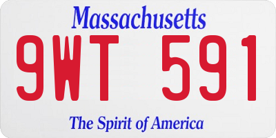 MA license plate 9WT591