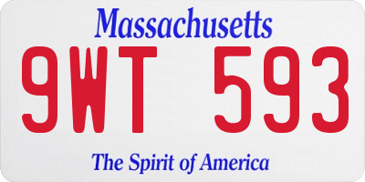 MA license plate 9WT593