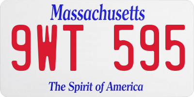 MA license plate 9WT595