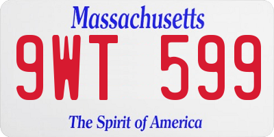 MA license plate 9WT599
