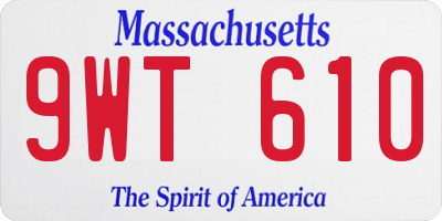 MA license plate 9WT610