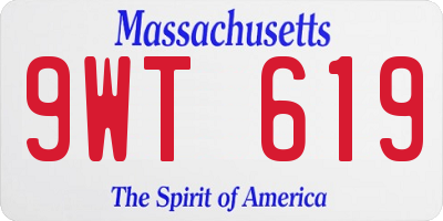 MA license plate 9WT619