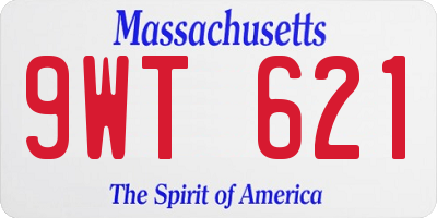 MA license plate 9WT621
