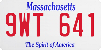MA license plate 9WT641