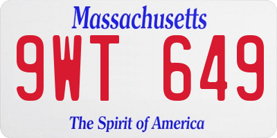 MA license plate 9WT649