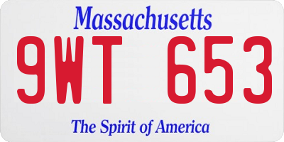MA license plate 9WT653