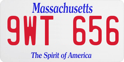 MA license plate 9WT656