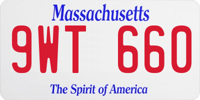 MA license plate 9WT660