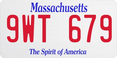MA license plate 9WT679