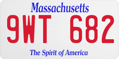 MA license plate 9WT682