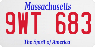 MA license plate 9WT683