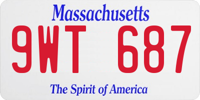 MA license plate 9WT687