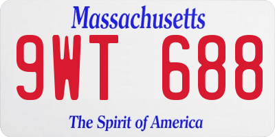 MA license plate 9WT688