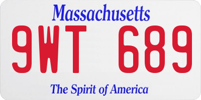 MA license plate 9WT689