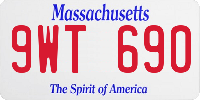 MA license plate 9WT690
