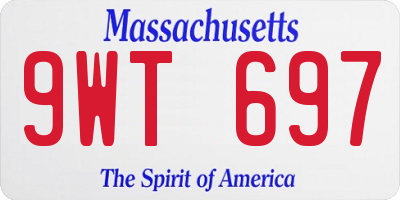 MA license plate 9WT697