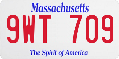 MA license plate 9WT709