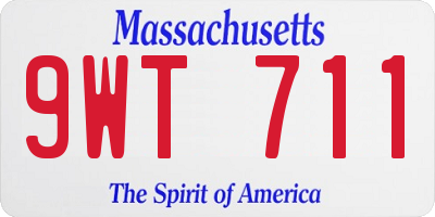 MA license plate 9WT711