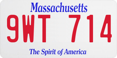 MA license plate 9WT714