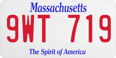 MA license plate 9WT719