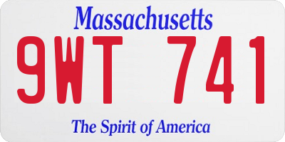 MA license plate 9WT741
