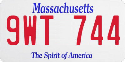 MA license plate 9WT744