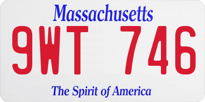 MA license plate 9WT746