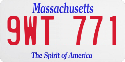 MA license plate 9WT771