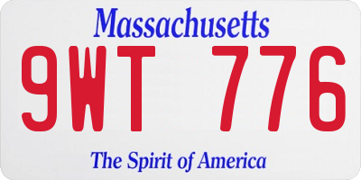 MA license plate 9WT776
