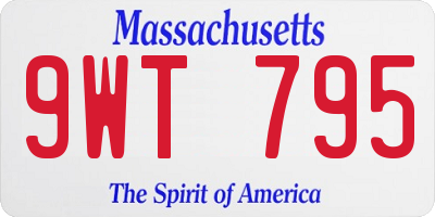 MA license plate 9WT795