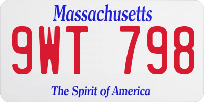 MA license plate 9WT798