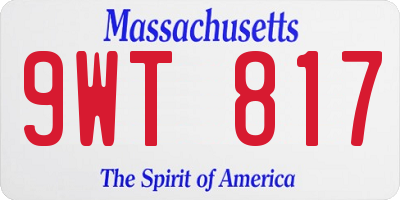 MA license plate 9WT817