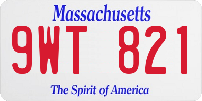 MA license plate 9WT821