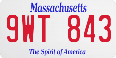 MA license plate 9WT843