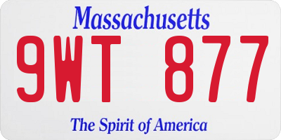 MA license plate 9WT877