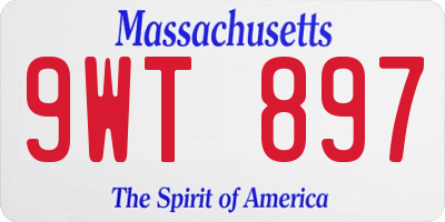 MA license plate 9WT897