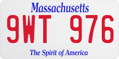 MA license plate 9WT976